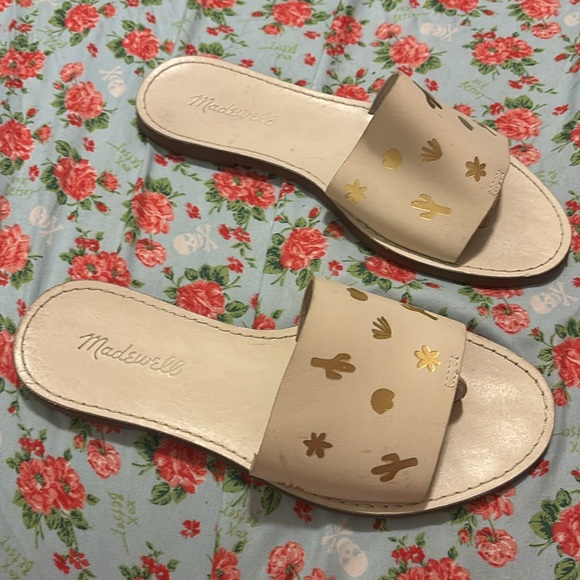 Madewell The Boardwalk Post Slide Cactus Embossed Edition Sandal size 7 - Picture 2 of 4